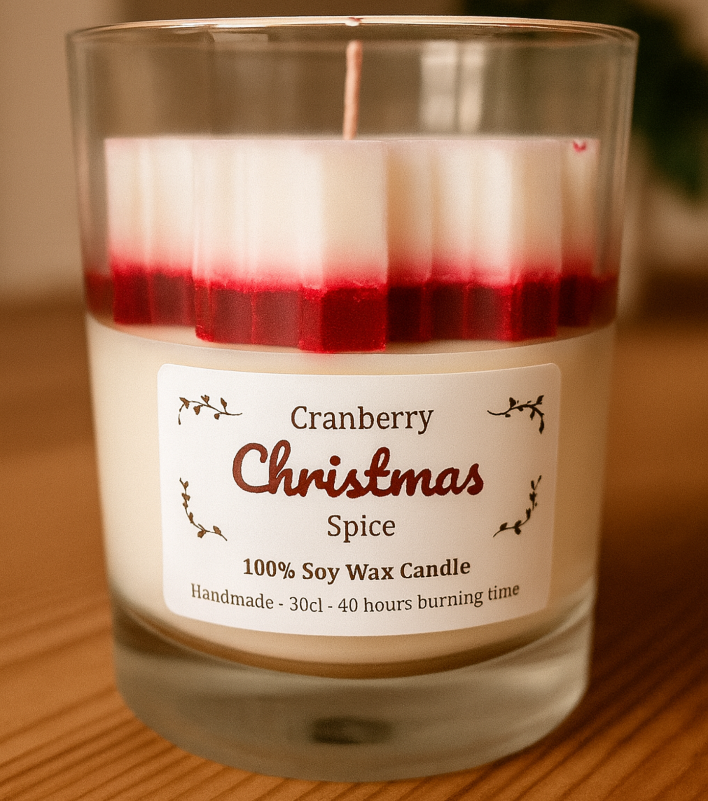 Cranberry Christmas Spice Soy Wax Candle